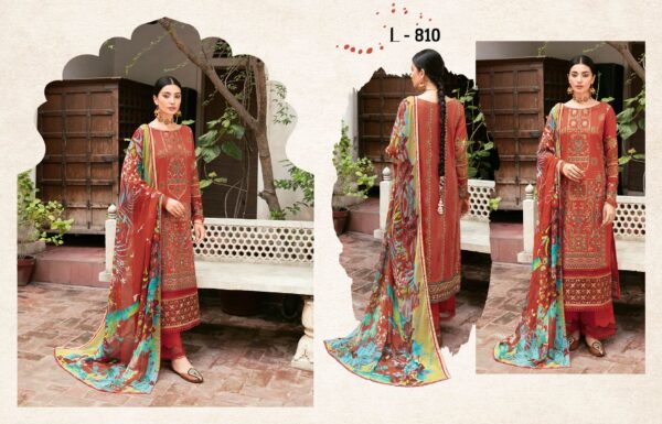 Orange-Ramsha Mashaal Luxury Lawn Vol 08