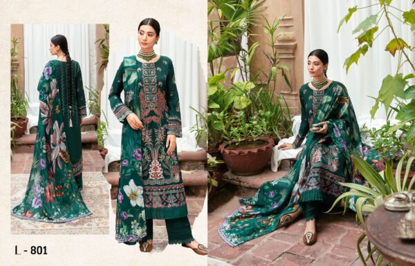 Sea Green-Ramsha Mashaal Luxury Lawn Vol-08