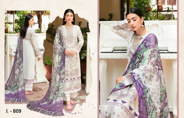 White-Ramsha Mashaal Luxury Lawn Vol 08