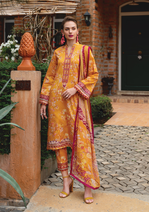 Mustard Yellow Gulaal Lawn 2024