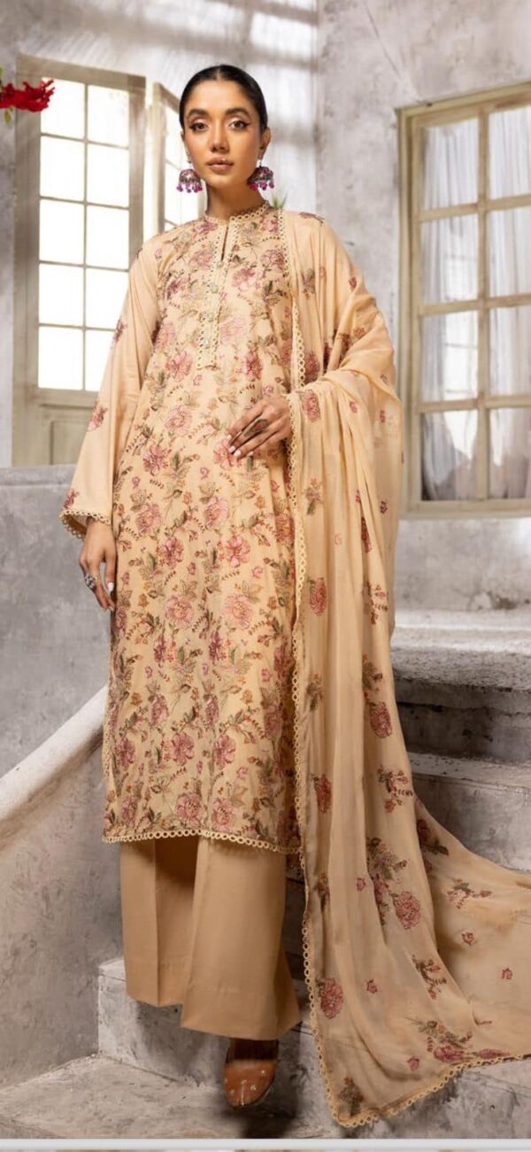 Light Peach Khoobsurat Exclusive Lawn