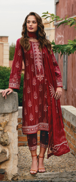 Maroon Gulaal Lawn 2024 Volume 2